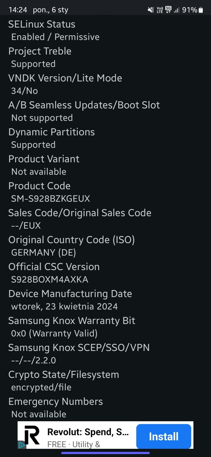 Samsung Galaxy s 24 ultra, Zamiana...