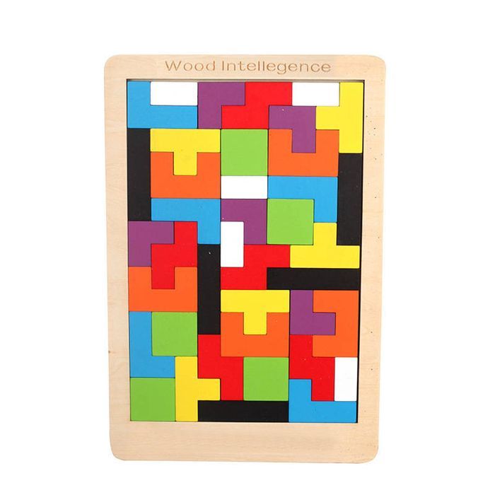 Drewniane Puzzle 3D Montessori Układanka Tetris