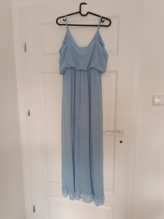 Nowa błękitna sukienka koktajlowa damska