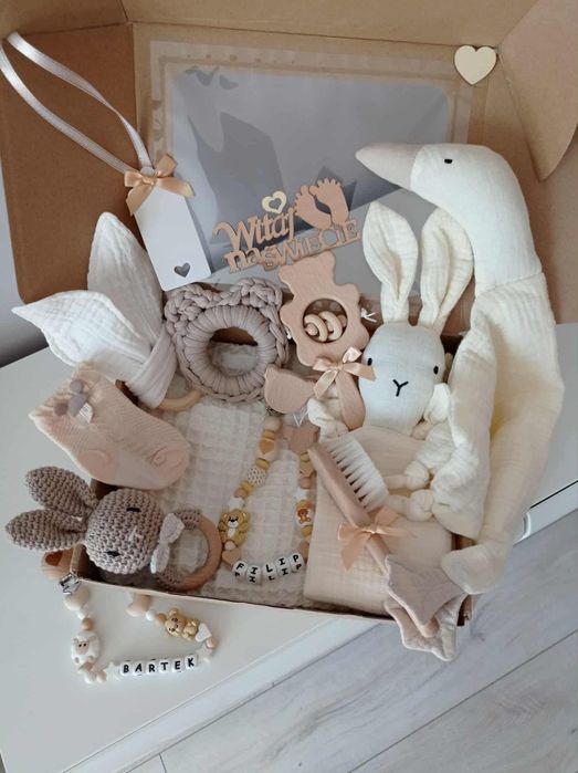 Zestaw prezentowy dla niemowlaka prezent babyshower narodziny chrzest