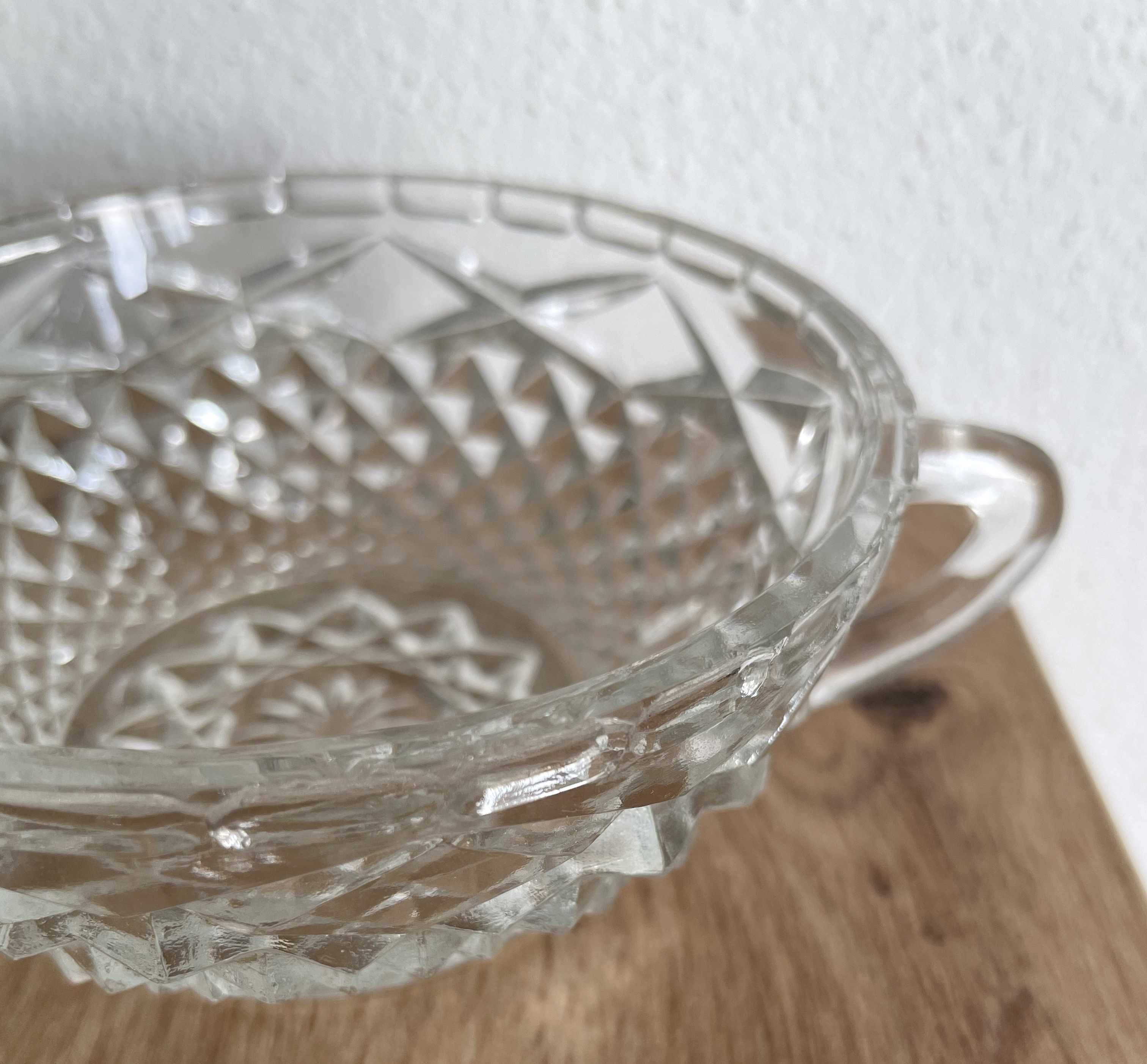 PRL szkło filiżanki kryształ kryształy nie wazon szklanki komplet