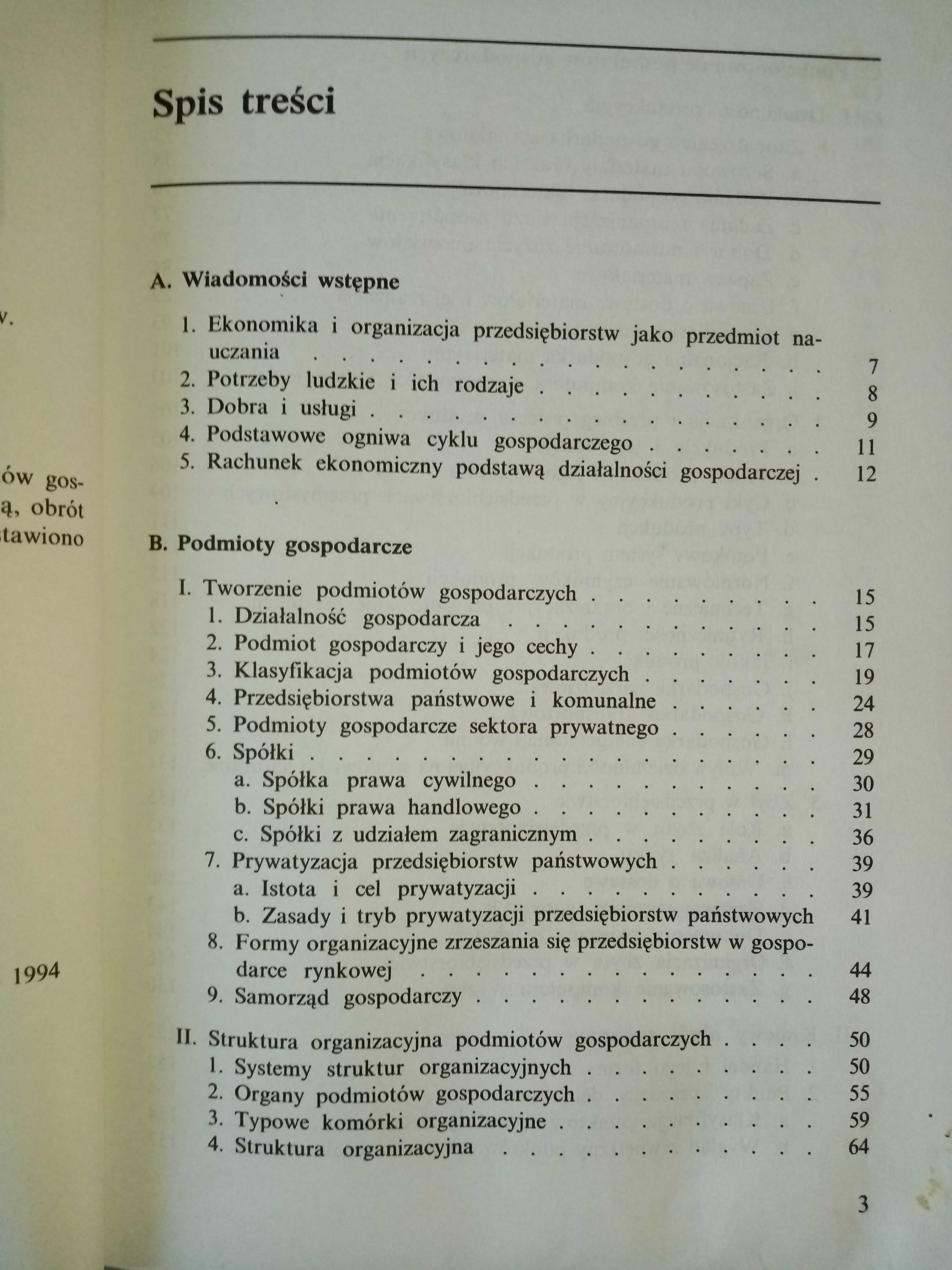 Ekonomia i organizacja przedsiębiorstw część I i II , S. Dębski