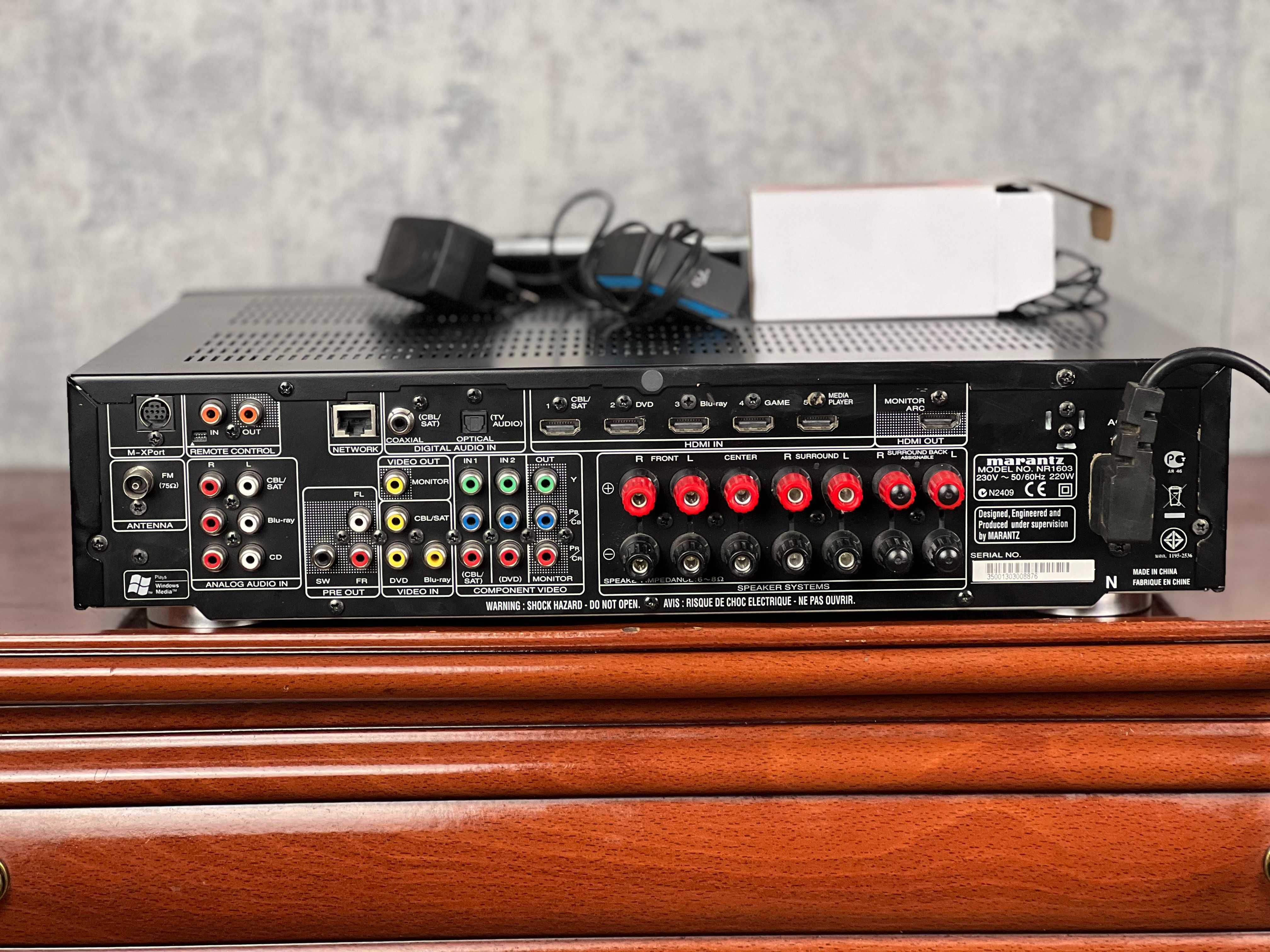 Marantz NR1603 – Smukły Amplituner 7.1 -- Pilot + Bluetooth + Mikrofon