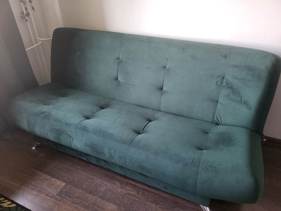 Kanapa rozkładana butelkowa zieleń 180x 110 po rozłożeniu