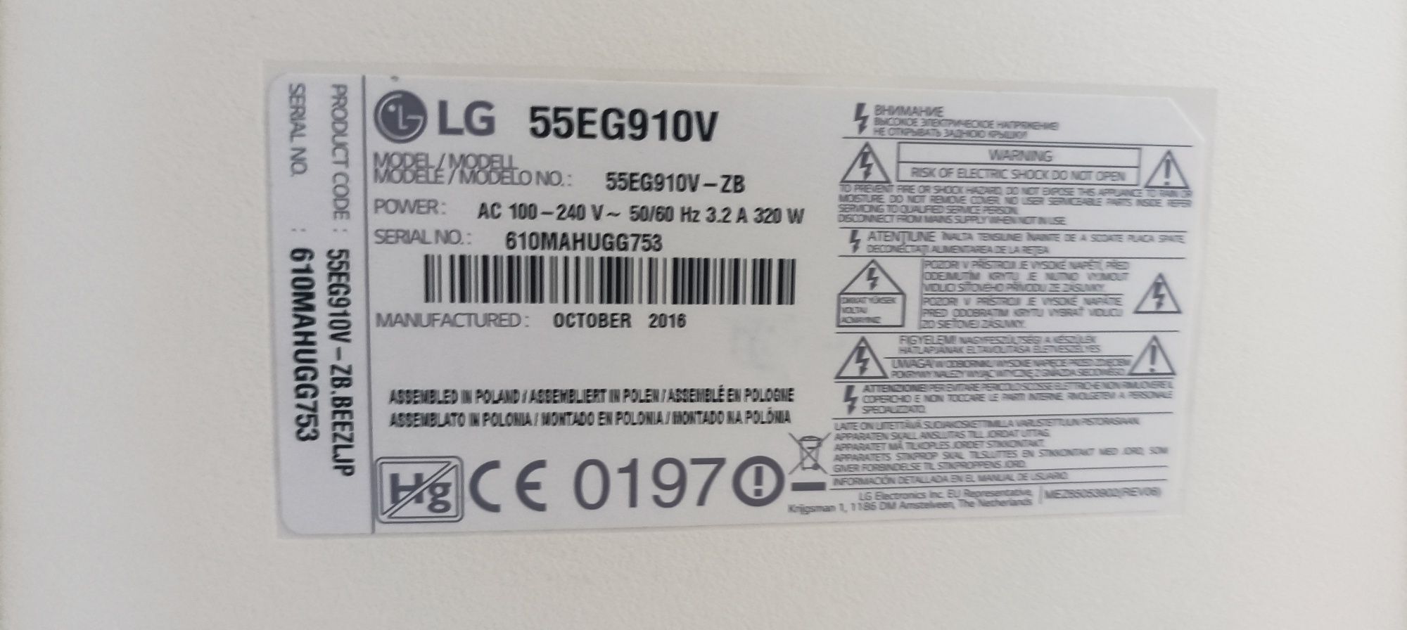 Telewizor LG 55EG910V oled 3d (Curved) . ODBIÓR OSOBISTY