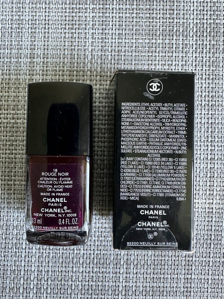 Лак для ногтей Chanel 18 rouge noir , оригинал, покрытие KBS в подарок