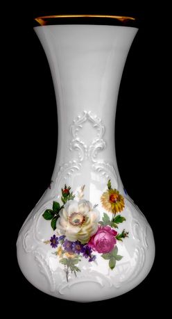 Piękny, duży porcelanowy wazon prod. niemieckiej KPM 24,5 cm