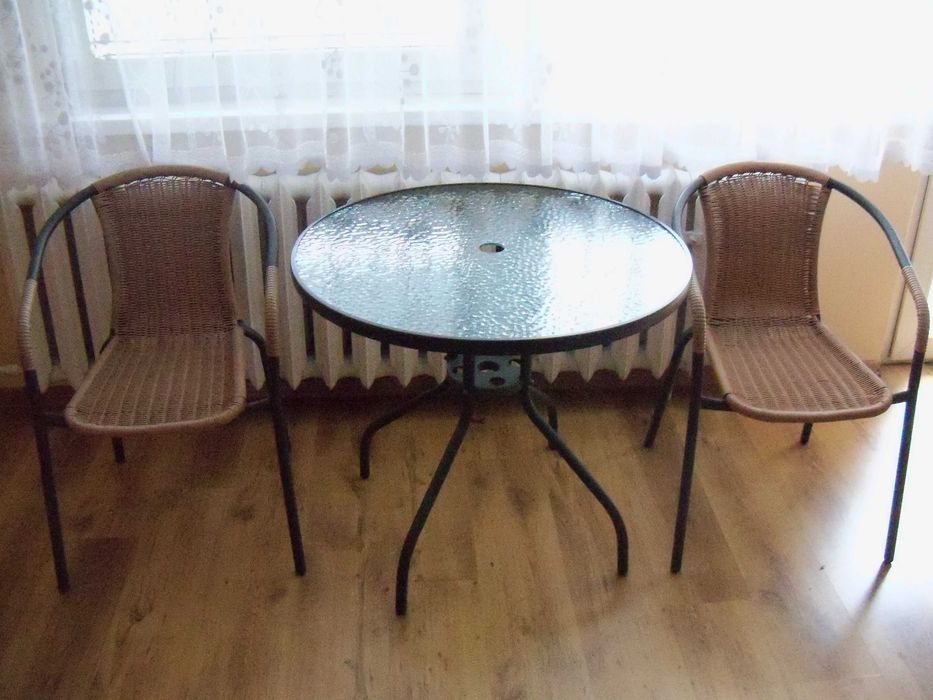 Meble, stół + 2 krzesła na taras, balkon, do ogrodu