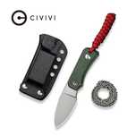 Nóż na szyję Civivi Baby Banter Fixed Green Canvas Micarta (C23045-2)