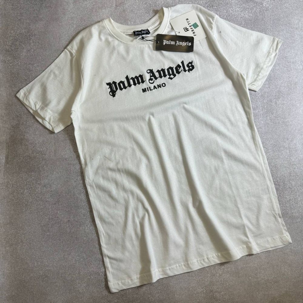 NEW COLLECTION! Мужская футболка Palm Angels белый цвет размеры S-XXL