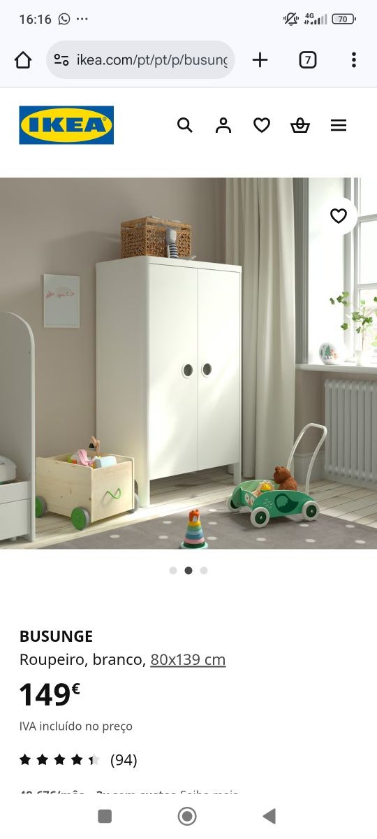 Roupeiro de criança IKEA