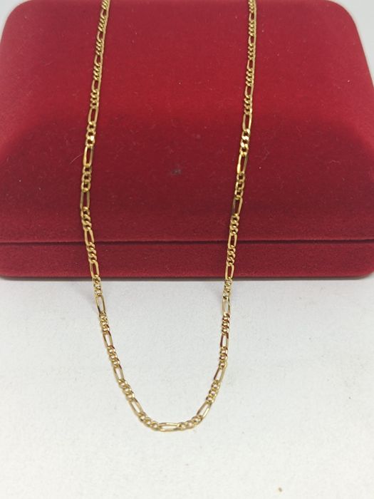 Złoty łańcuszek Figaro długość 55cm, złoto 585