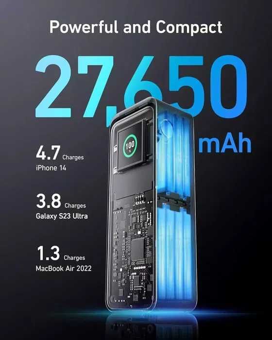 Повербанк Anker Prime Power Bank 27650mAh 250W+ 100W Charging Base