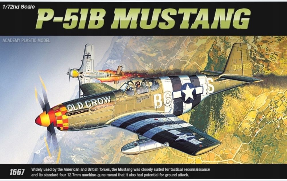 Academy 12464 samolot P-51B Mustang model do sklejania 1:72