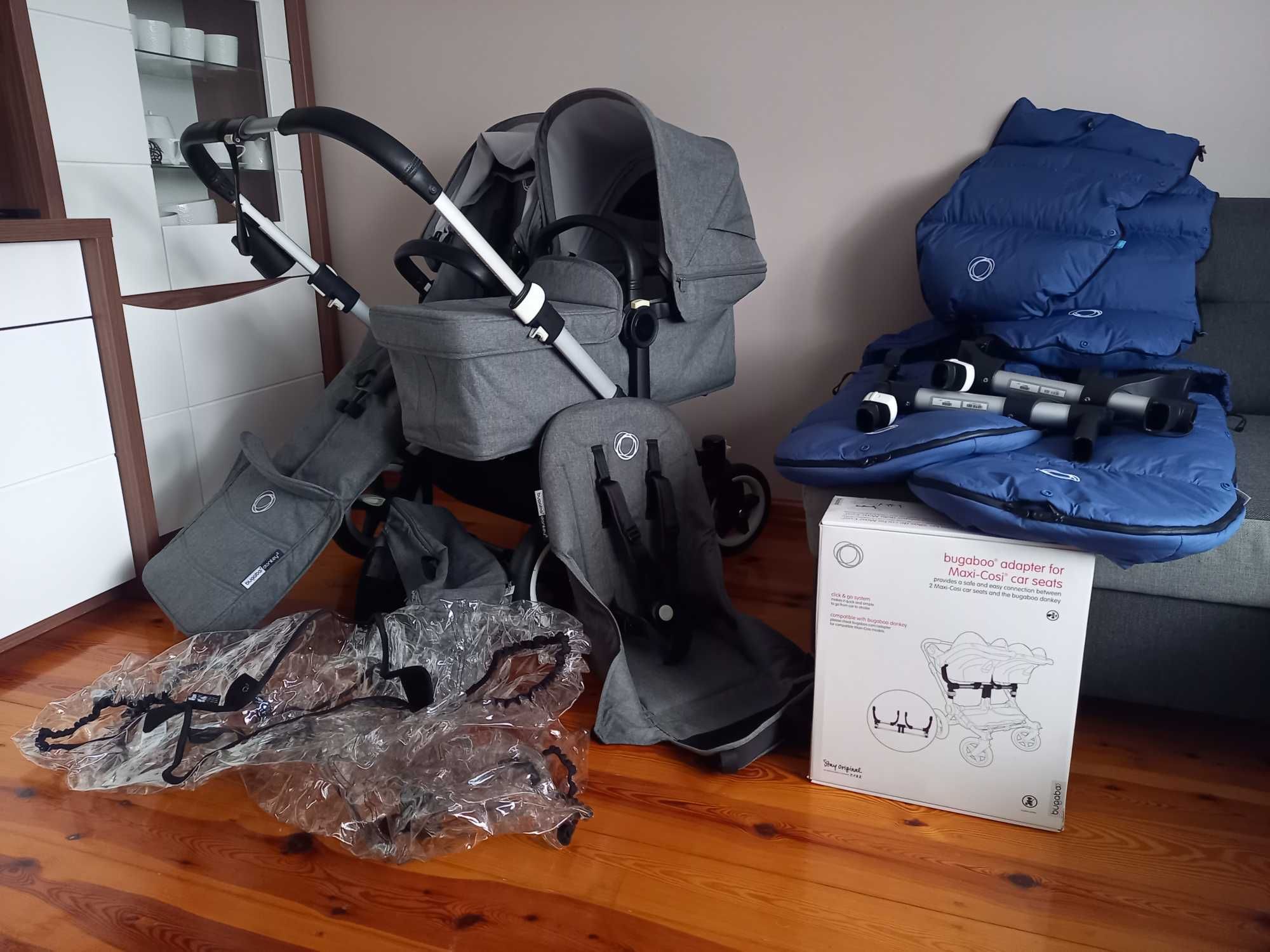 Wózek Bugaboo Donkey 2 Twin Grey Melange
