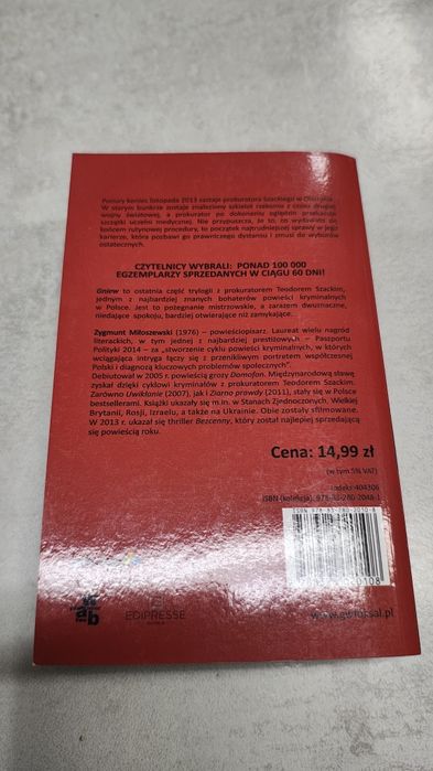 Gniew. Zygmunt Miłoszewski. Format kieszonkowy