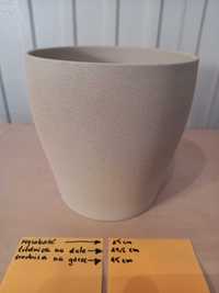 Osłonka ceramiczna na doniczkę - szaro-beżowa