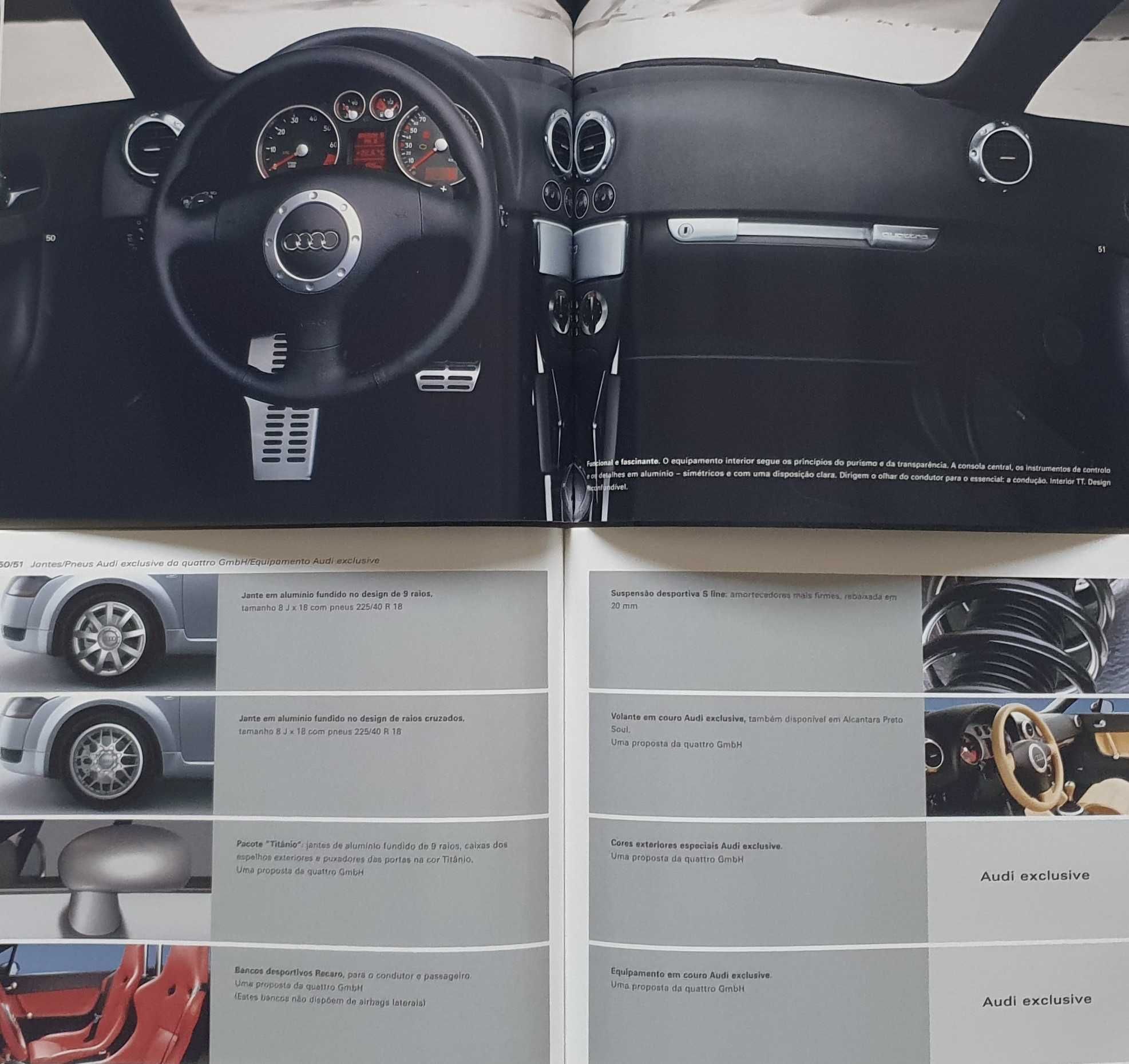 Conjunto de 2 Catálogos Audi TT Coupé e TT Roadster + Detalhes - 2004
