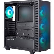Корпус Корпус Prologix E123 Tempered Glass&Mesh Black (4 куллера ARGB