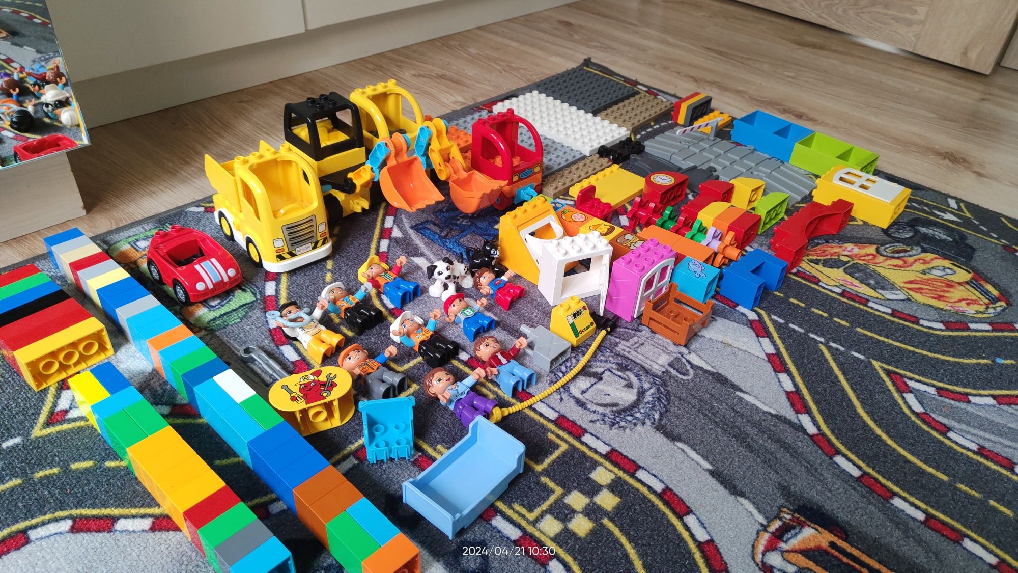 LEGO Duplo Koparki, wywrotka, auta.
