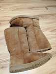 Musztardowe Skórzane Buty Zimowe Śniegowce UGG Australia