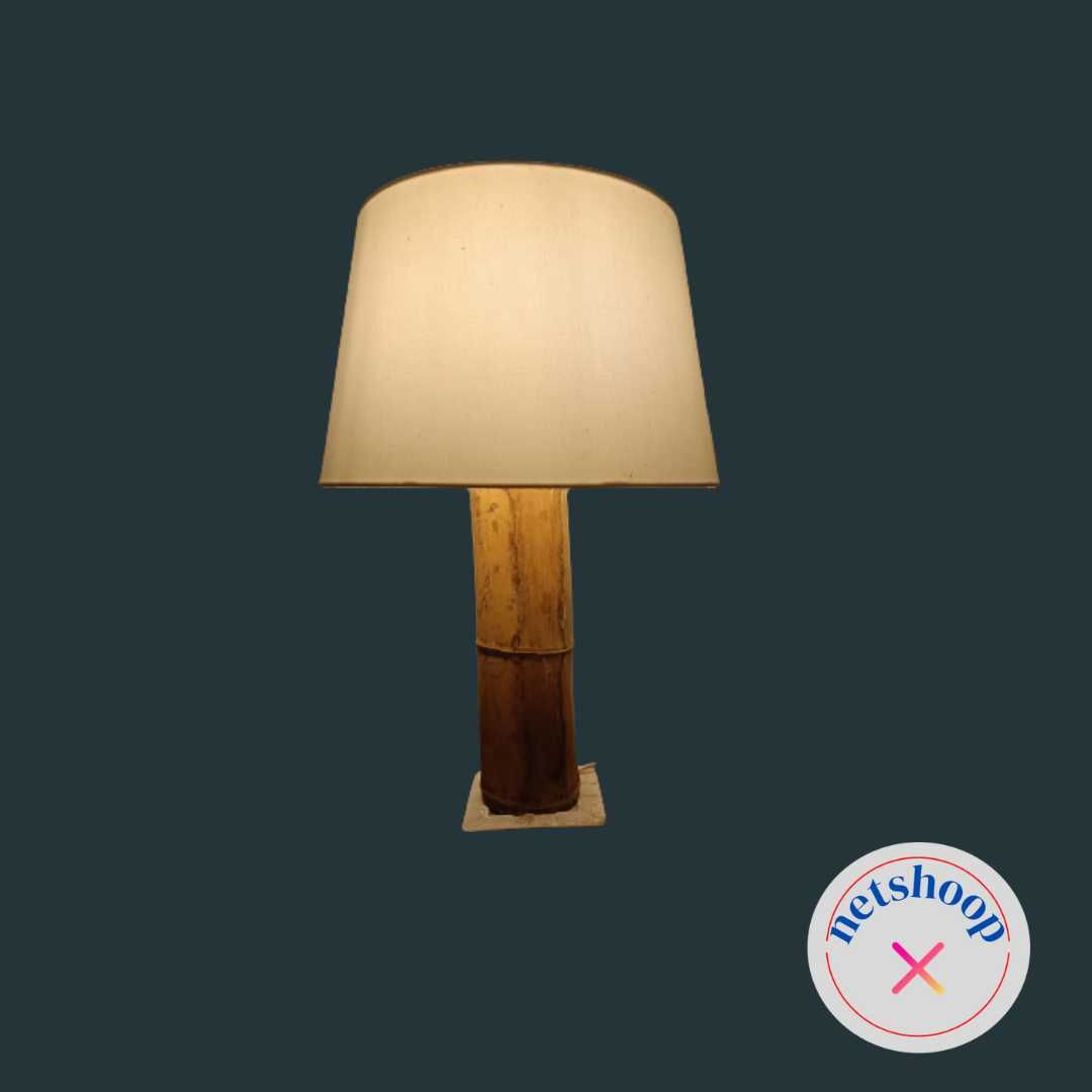 * HIT *Lampa z drewna bambusa z kloszem oryginalna własnoręczna