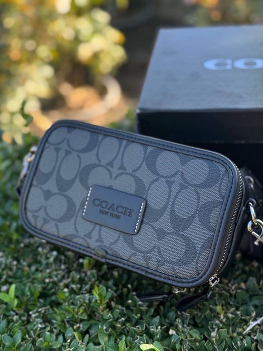 Сумка Coach кросбоди через плечо барсетка Коач мужская Коуч кожаная