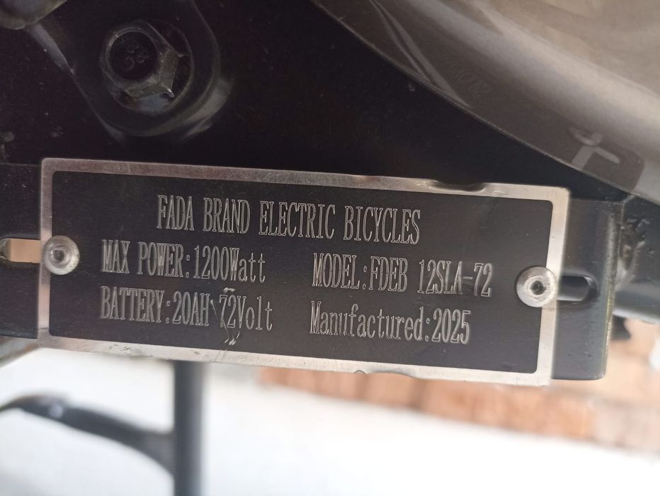 Електроскутер FADA N9 (1200W, 72V 20Ah, 2025 рік, новий)