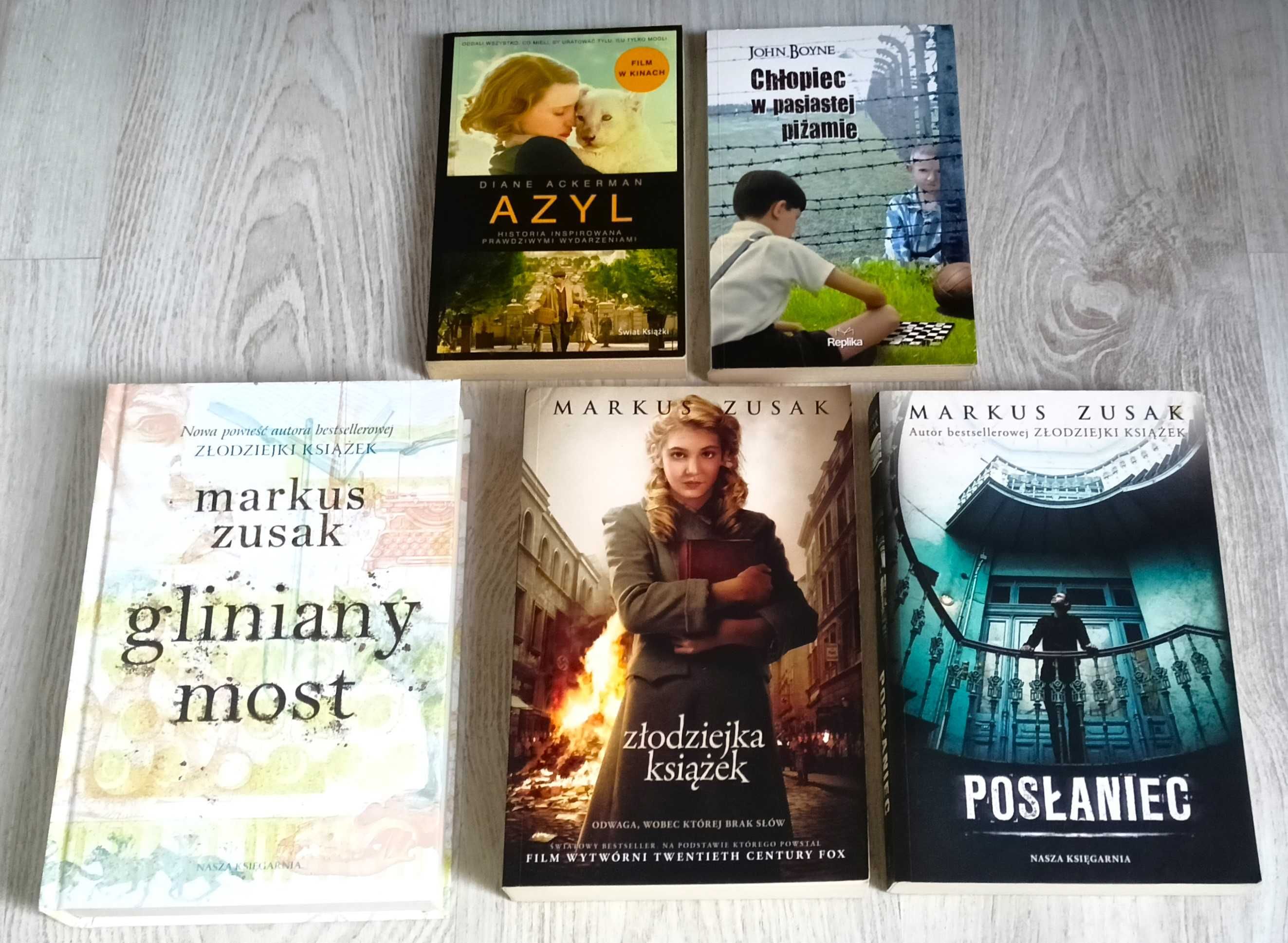 5 Zusak Złodziejka książek Posłaniec Gliniany most Ackerman Azyl Boyne
