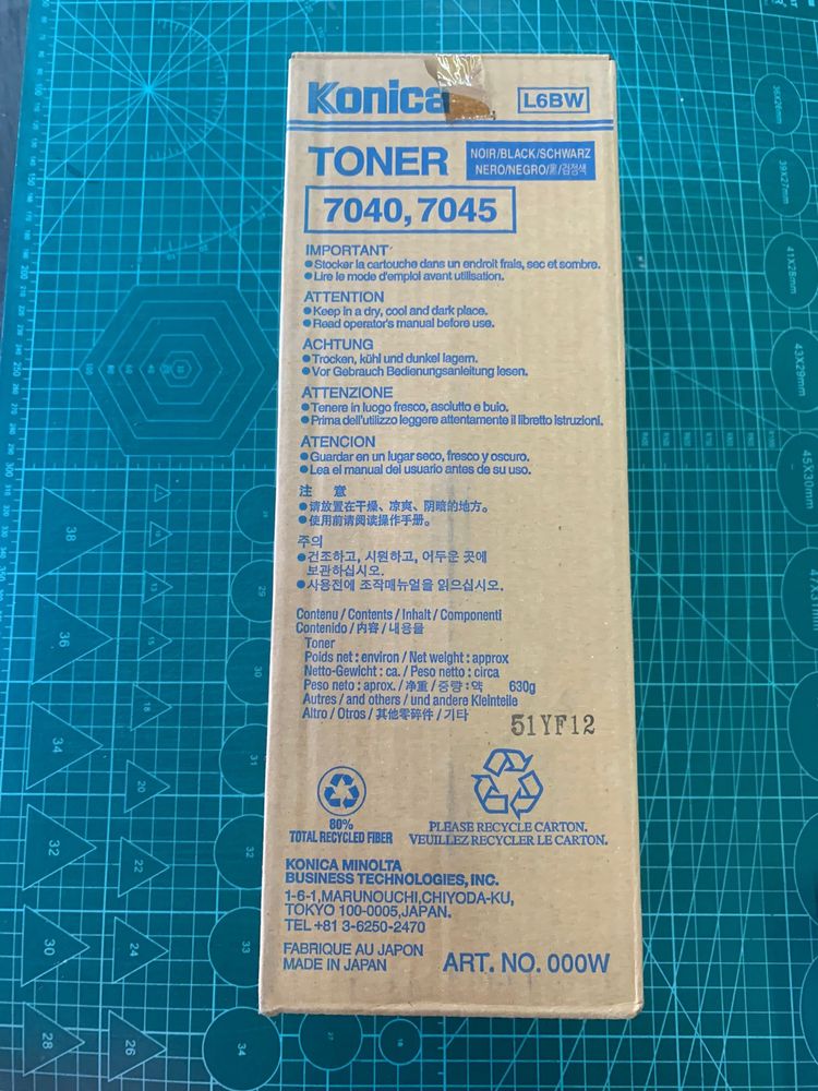Konica Minolta L6BW 7040/7045 toner preto