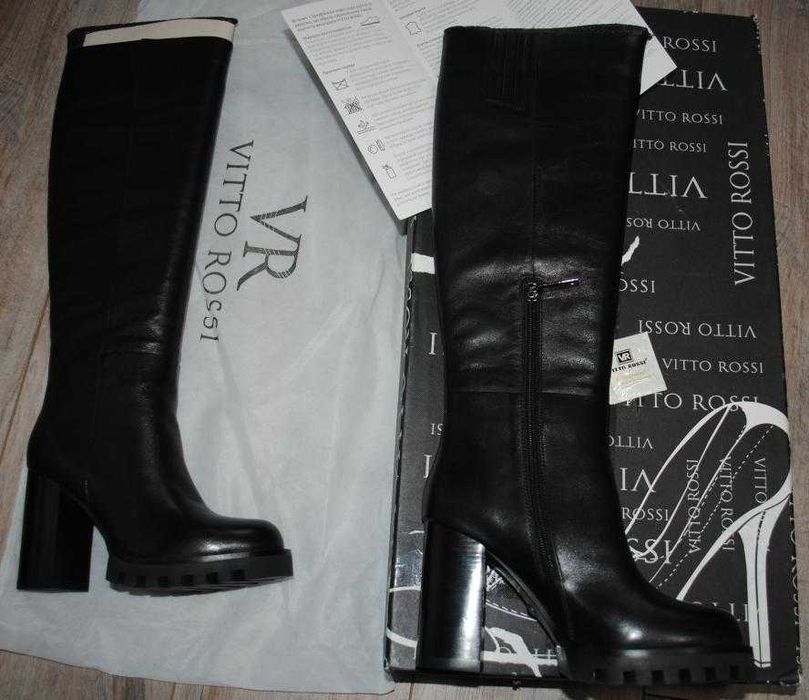 Чоботи, сапожки Vitto Rossi 36р 23см нат шкіра, утеплювач байка.