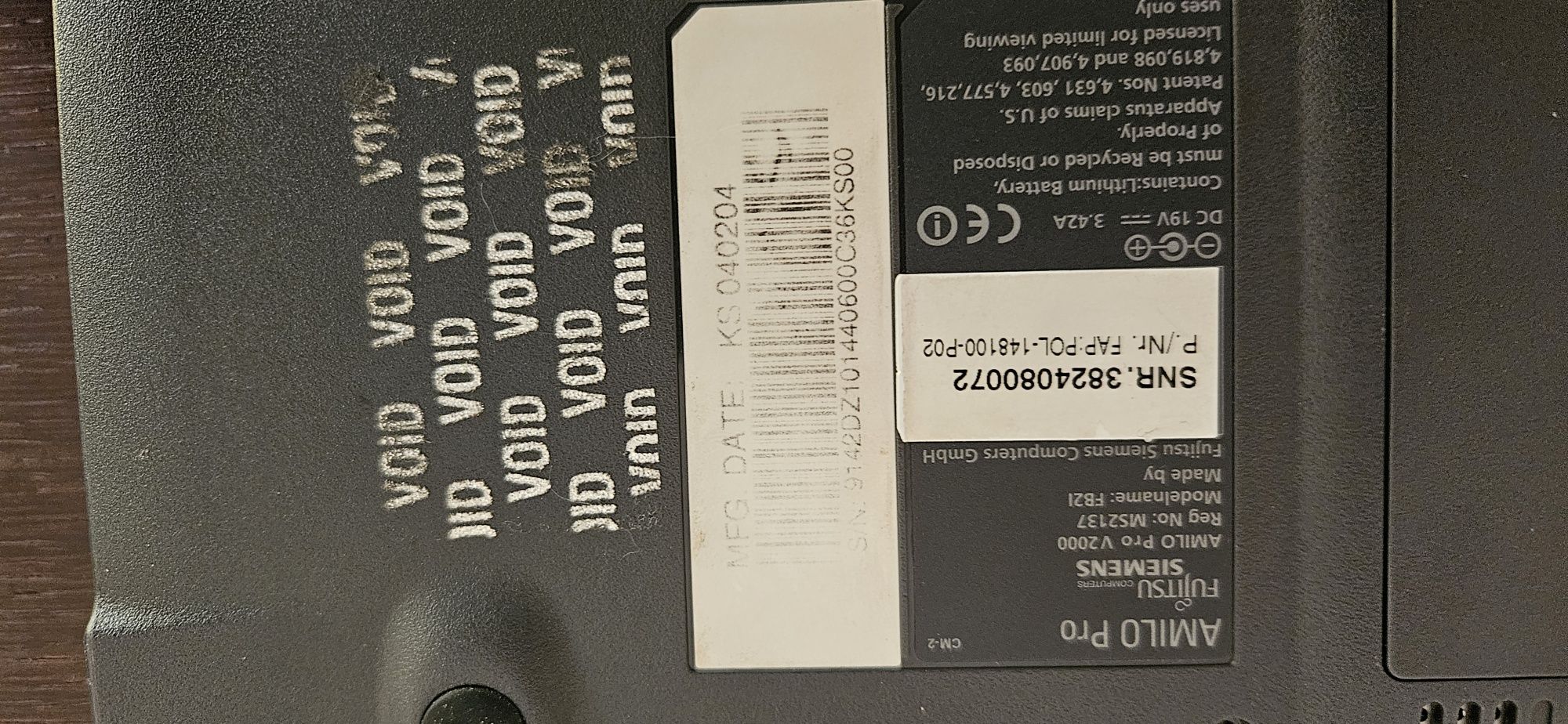 Laptop siemens w2000