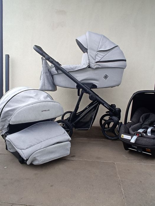 Wózek 3w1,4w1 Bebetto nitello szary fotelik maxi Cosi