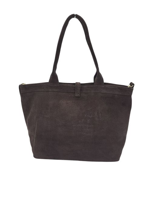 Torebka damska skórzana zamsz czekoladowy brąz