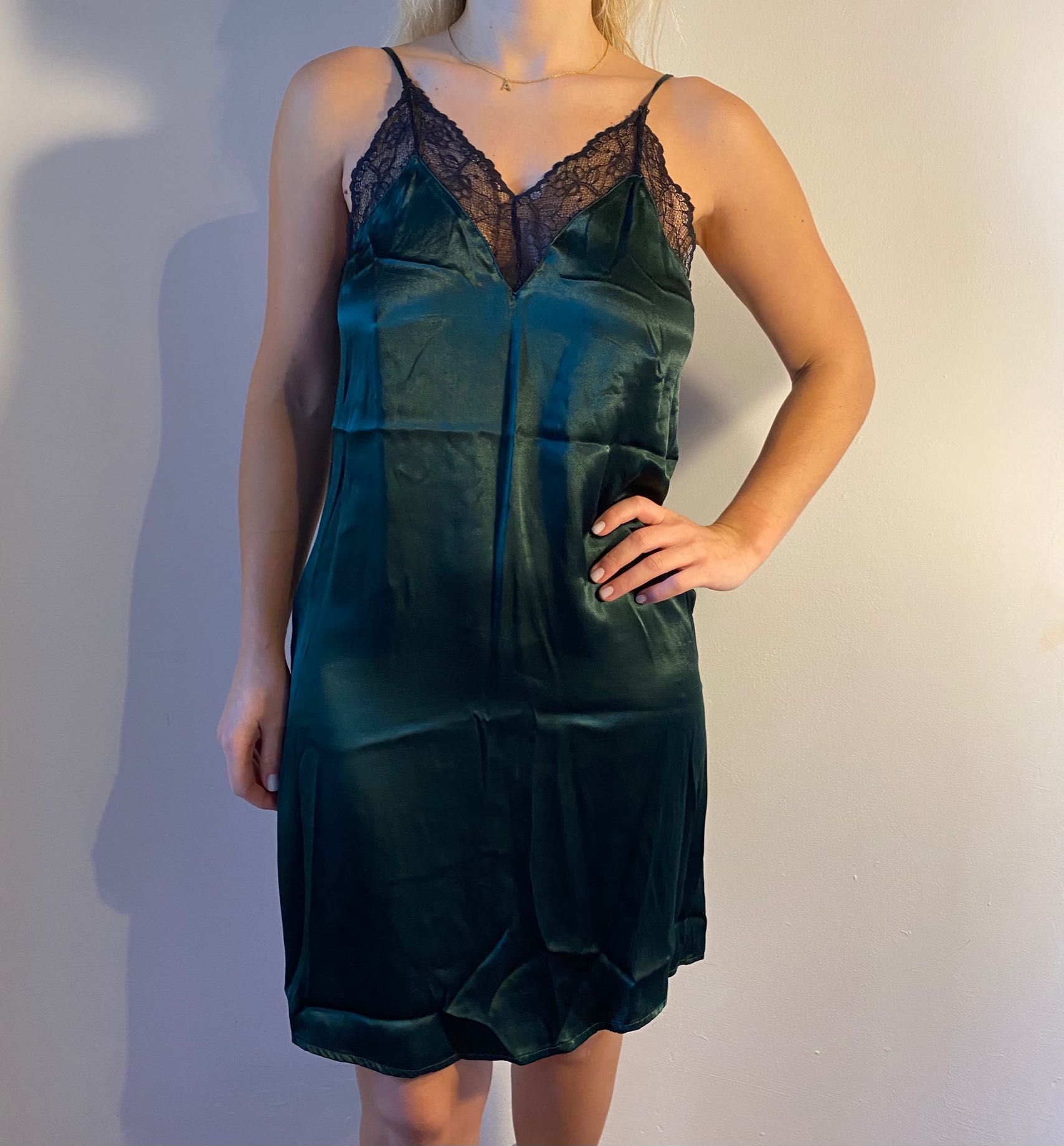 Vestido Verde Estilo Lingerie