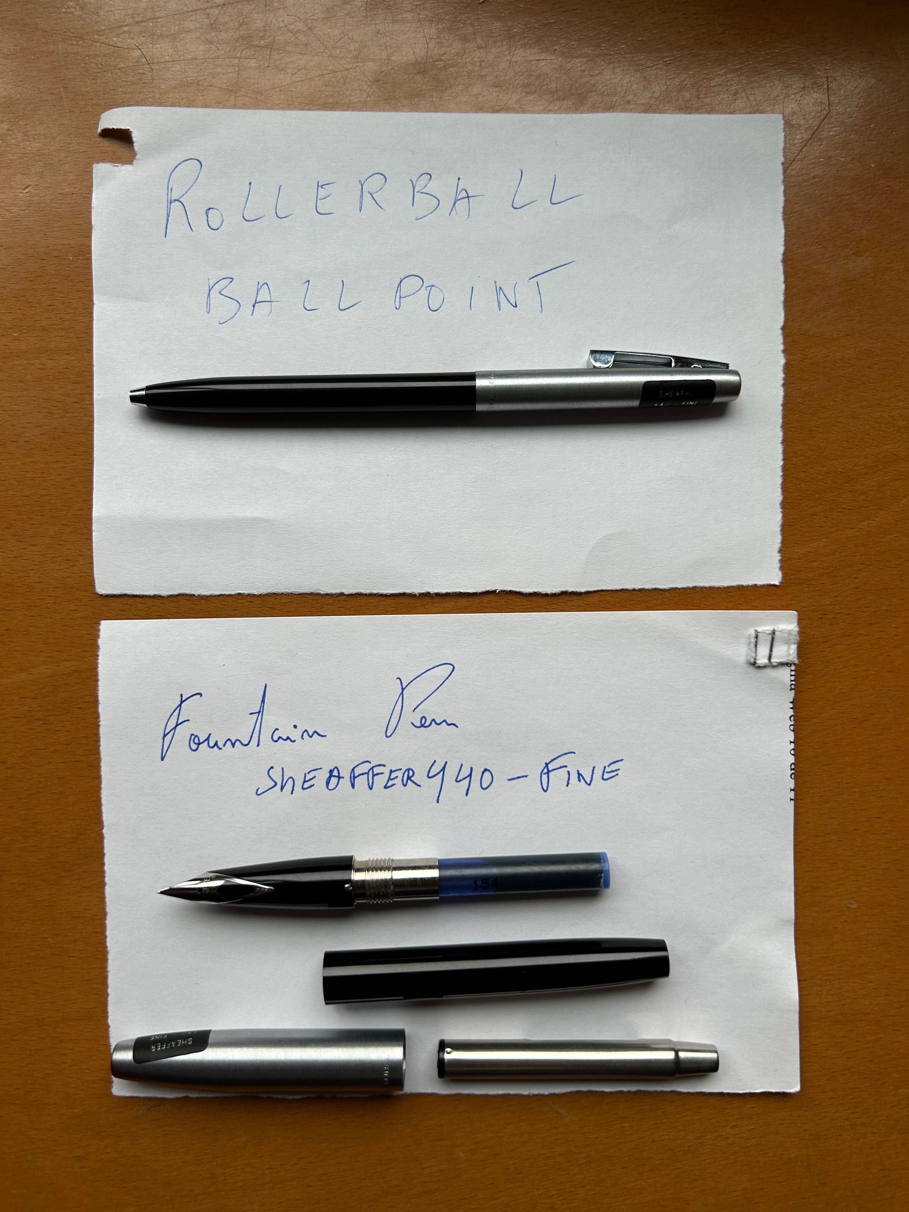 Sheaffer 440 Triumph Black C.T. Fine (F) Fountain Pen + Ballpoint