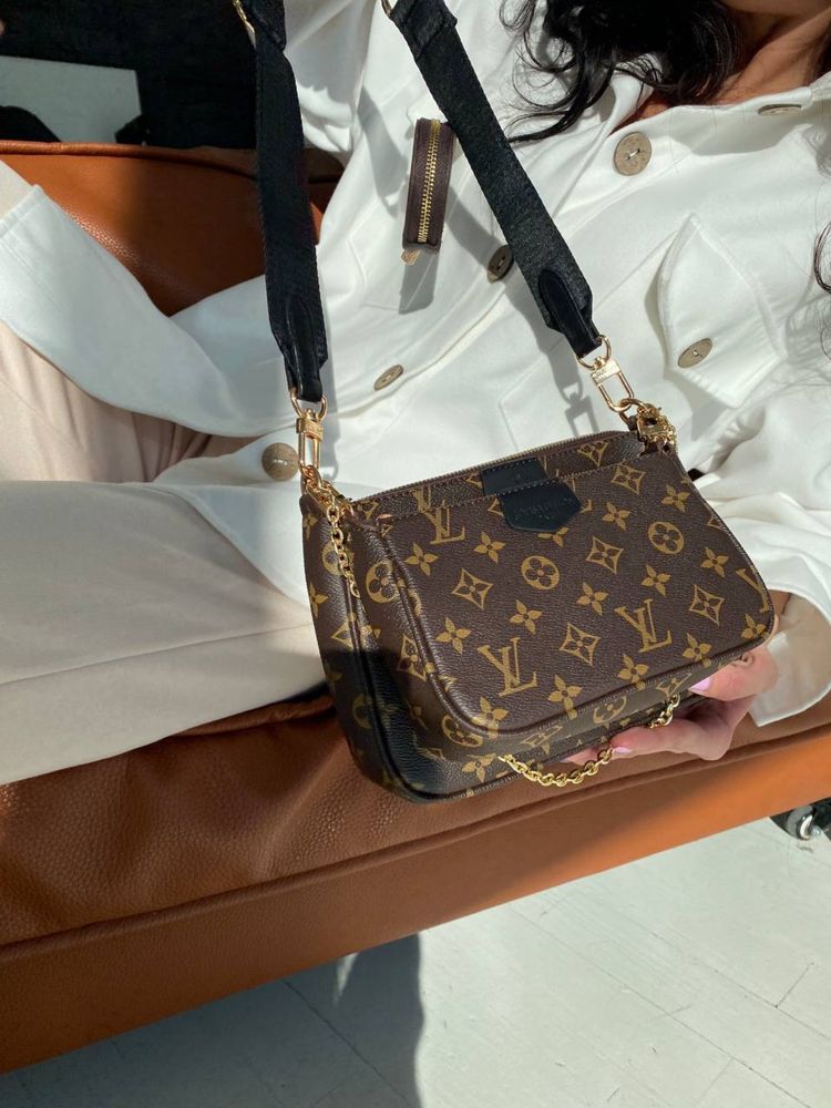 Жіноча сумка жіноча Louis Vuitton Multi Pochette Brown / Black