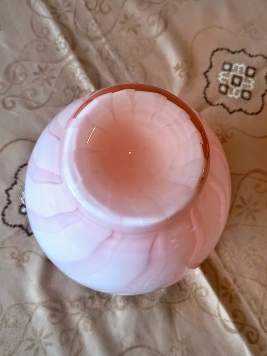 Piękny różowy wazon Murano swirl pink
