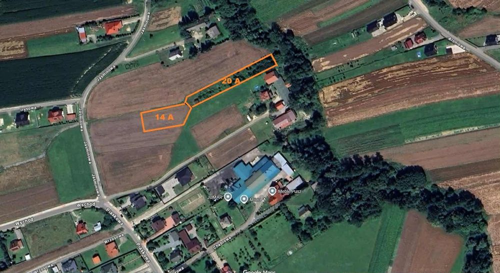 Działka budowlana 14a + rolna 20a