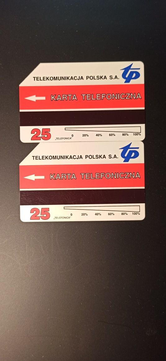 Karty telefoniczne, odmiany kolorów.