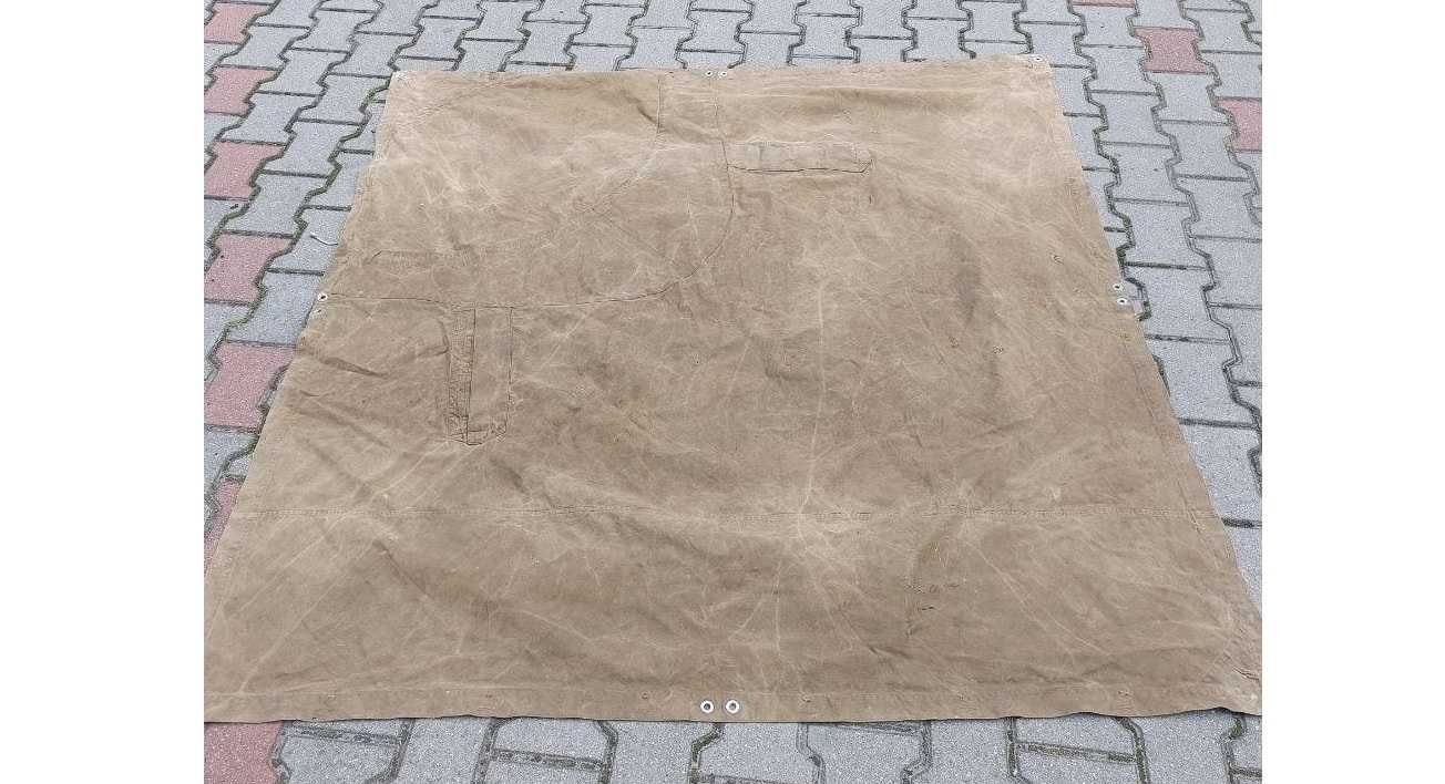 Pałatka Poncho khaki wczesne LWP 1950's lub ZSRR 160x166 cm