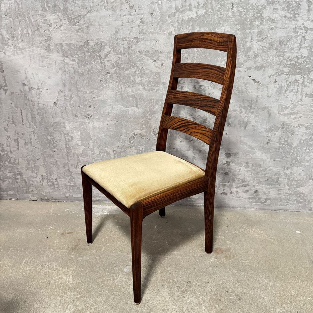 Komplet stół + 6 krzeseł z drewna palisander | Rozkładany stół vintage