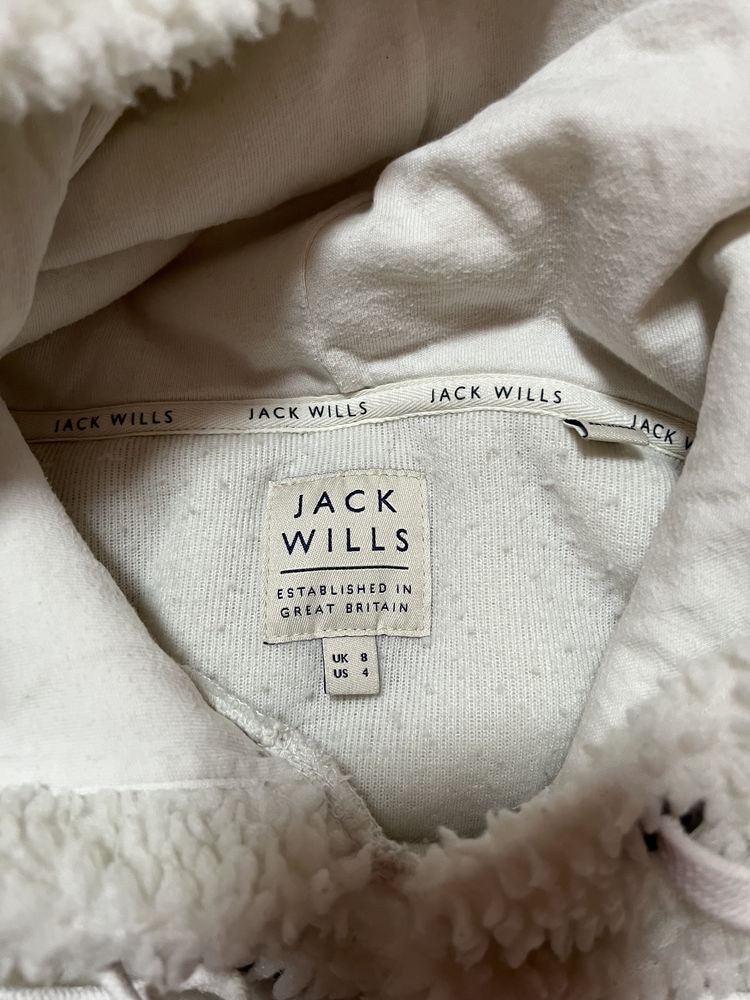 Jack Wills bluza r XS ciepła z kapturem i miśkiem z napisem