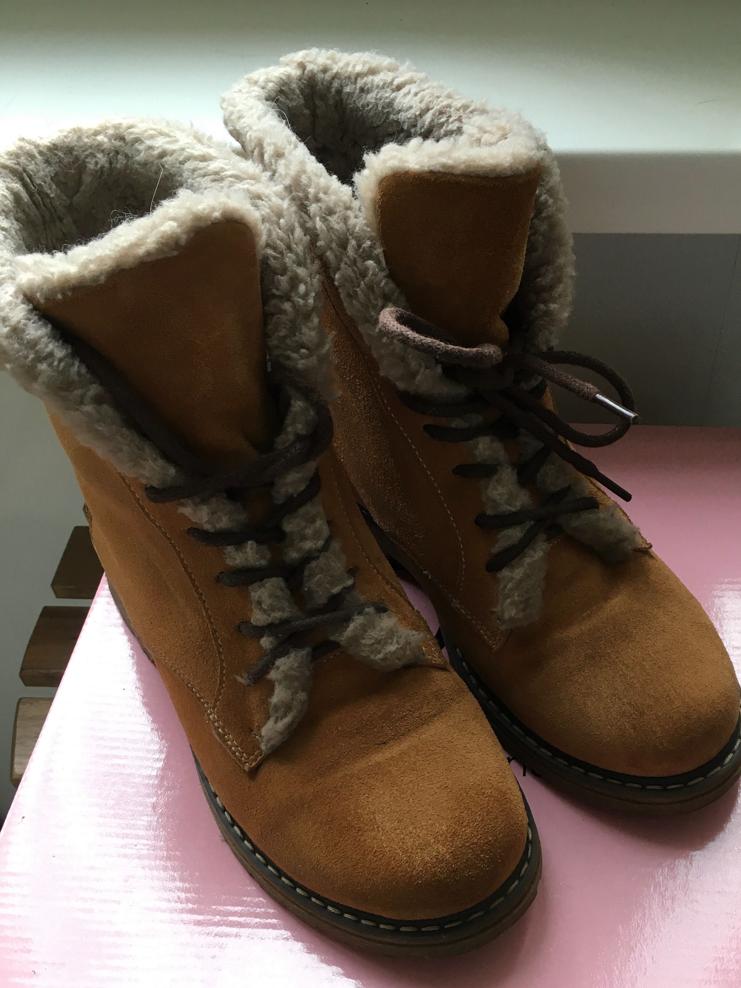 Ботинки зимние, кожаные