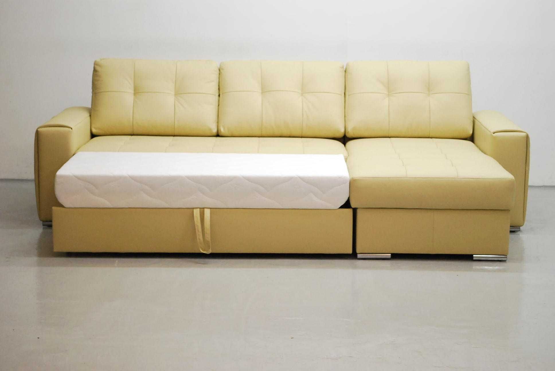OOC beżowy SKÓRA NATURALNA NAROŻNIK spanie 1100 sofa kanapa rogówka