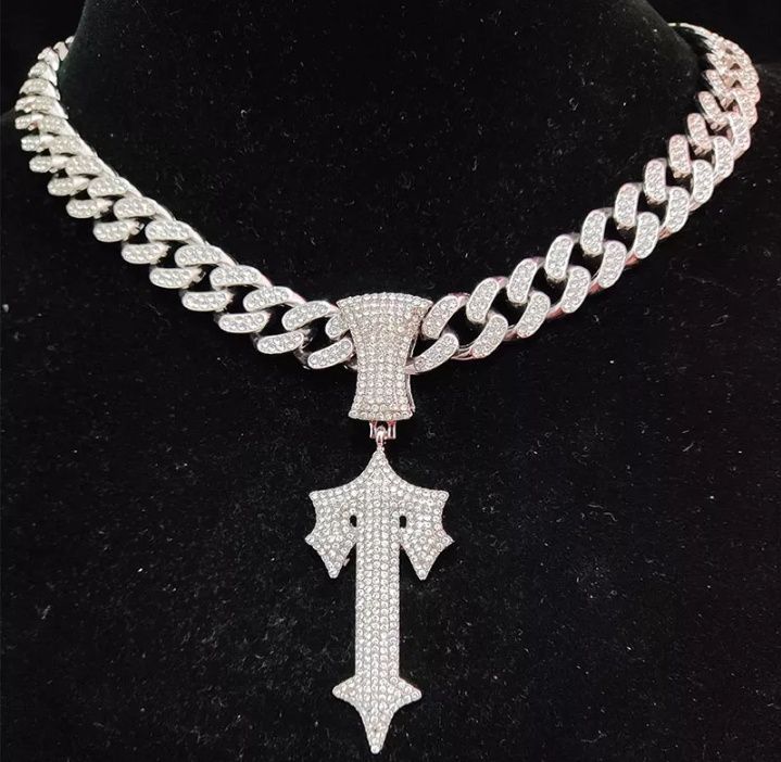 Naszyjnik chain trapstar stylowy vintage retro y2k modny srebrny