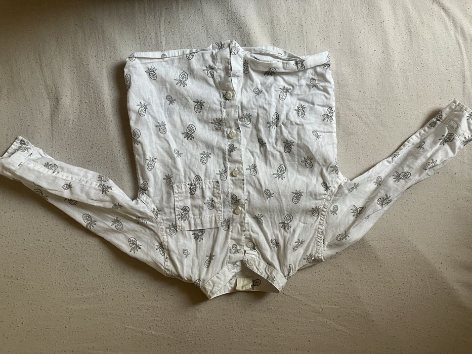 2 koszule z lnu i bawełny białe rozmiar 98. 92