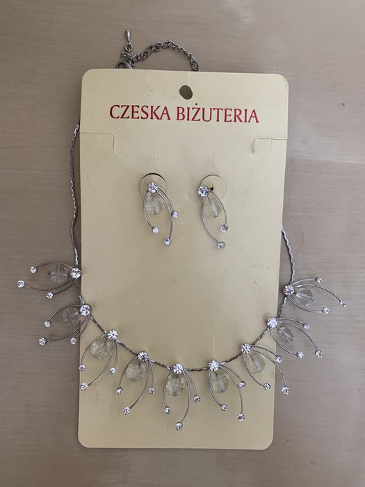 Czeska biżuteria naszyjnik i kolczyki