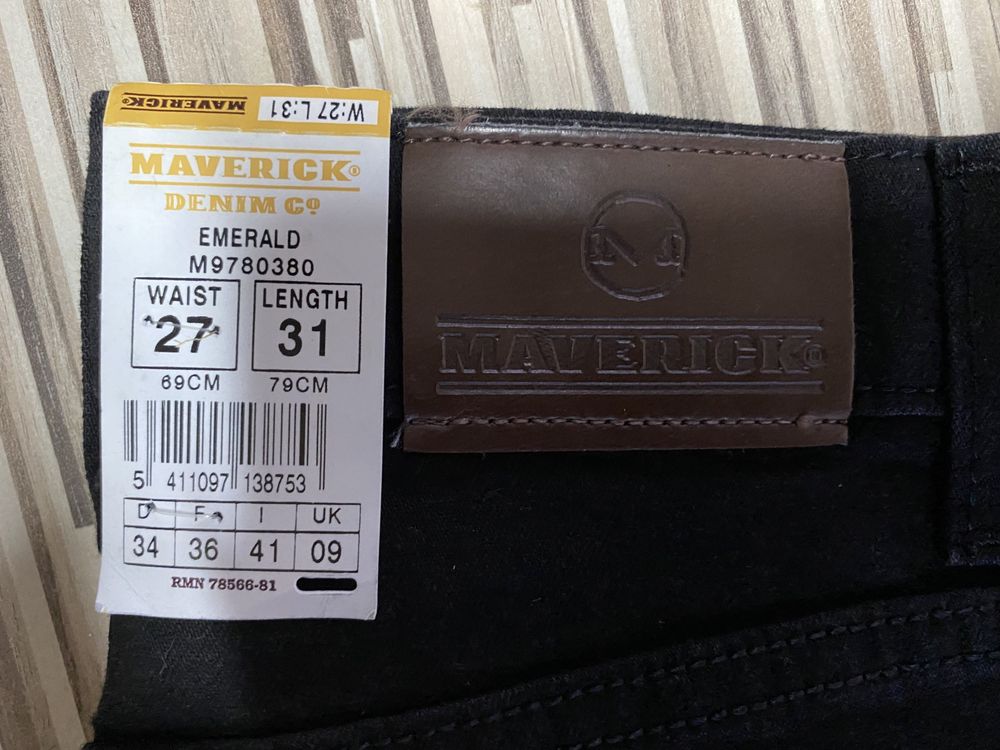 Spodnie męskie jeans 27/31 pas 69 cm komplet 2 pary Maverick nowe