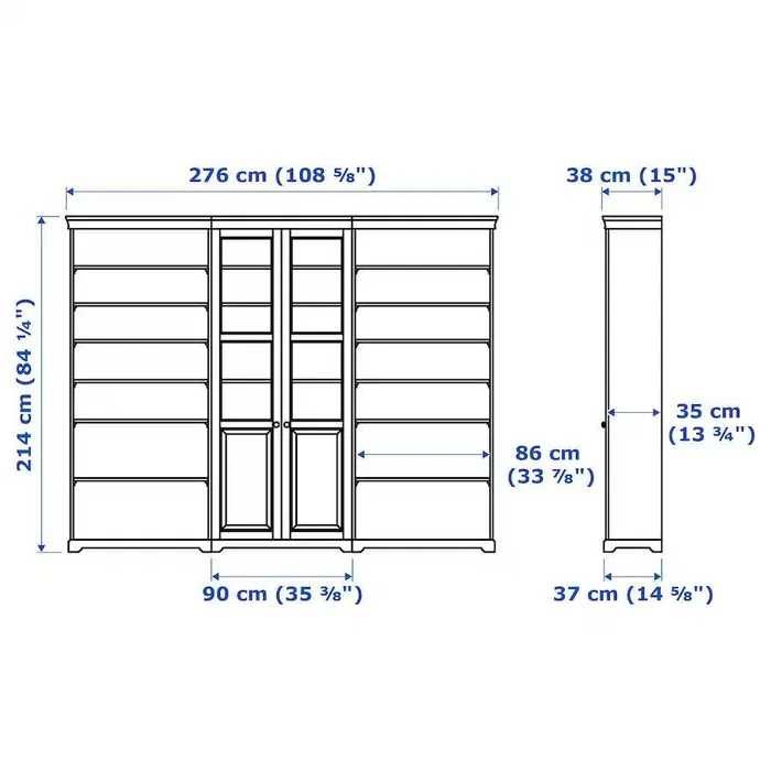 Estantes Liatorp (IKEA), um deles com portas de vidro